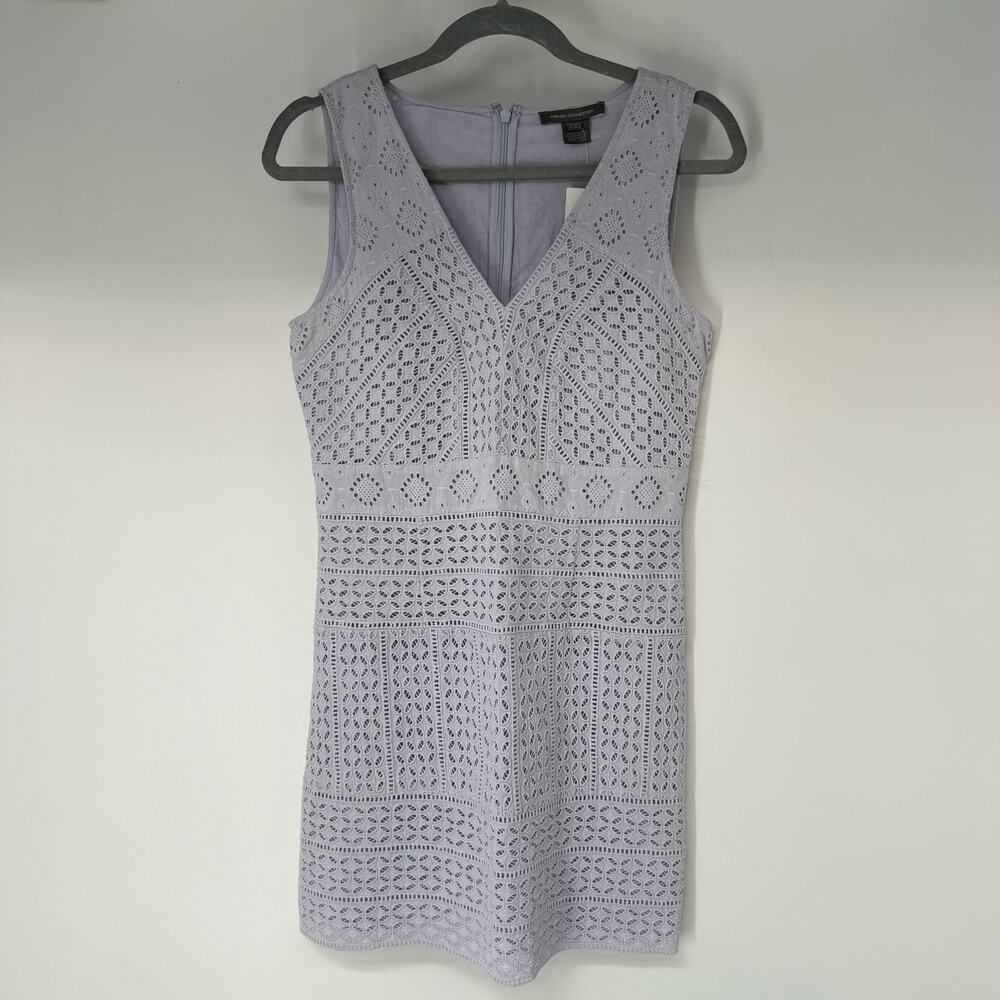 NWT French Connection Schiffley Summer Cage Dress Women's 4 Salt Walter V-Neck